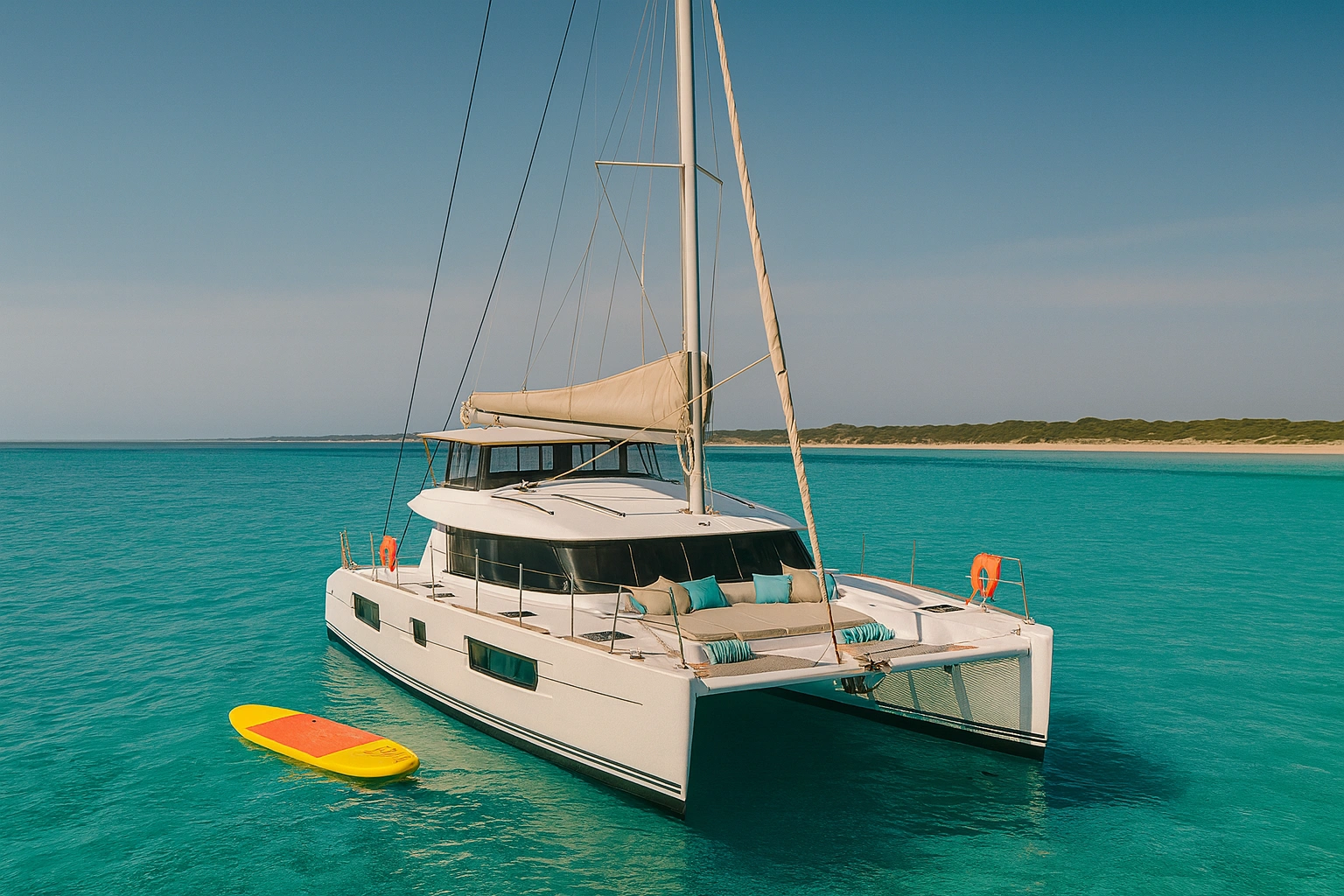Catamaran charter in Formentera – turquoise waters