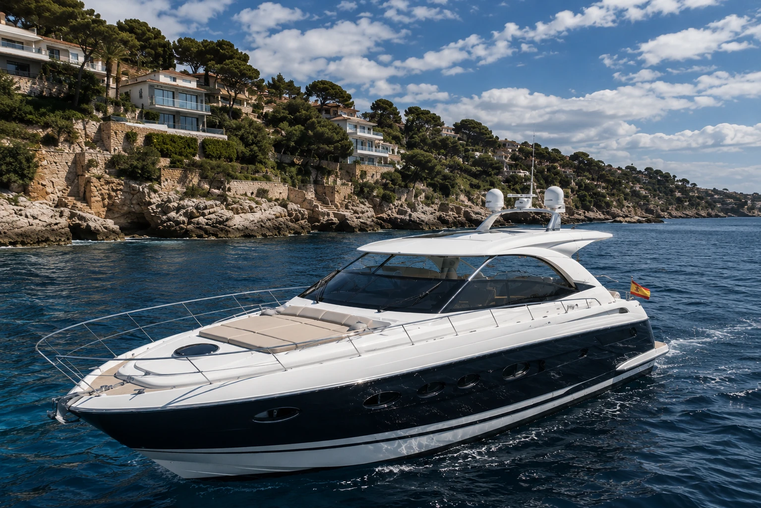 Luxury motor yacht charter along Mallorca's southwest coast