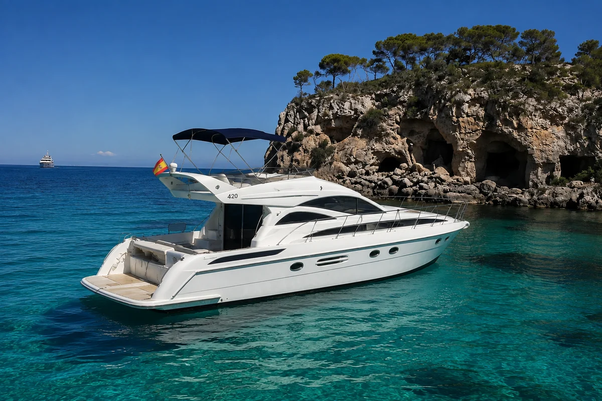 Private motor yacht available for charter in Mallorca