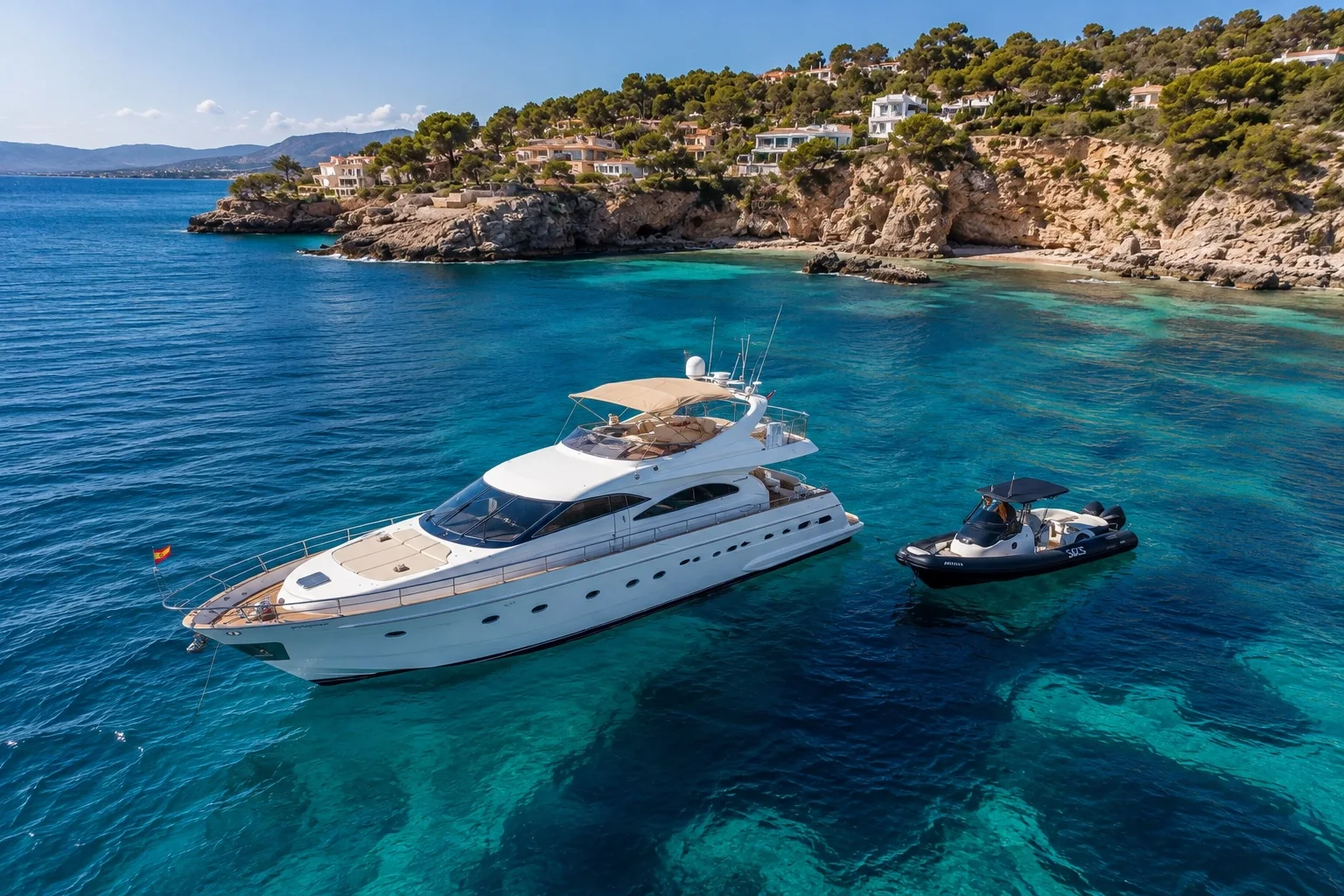 Private yacht charter experience near the Mallorca coastline